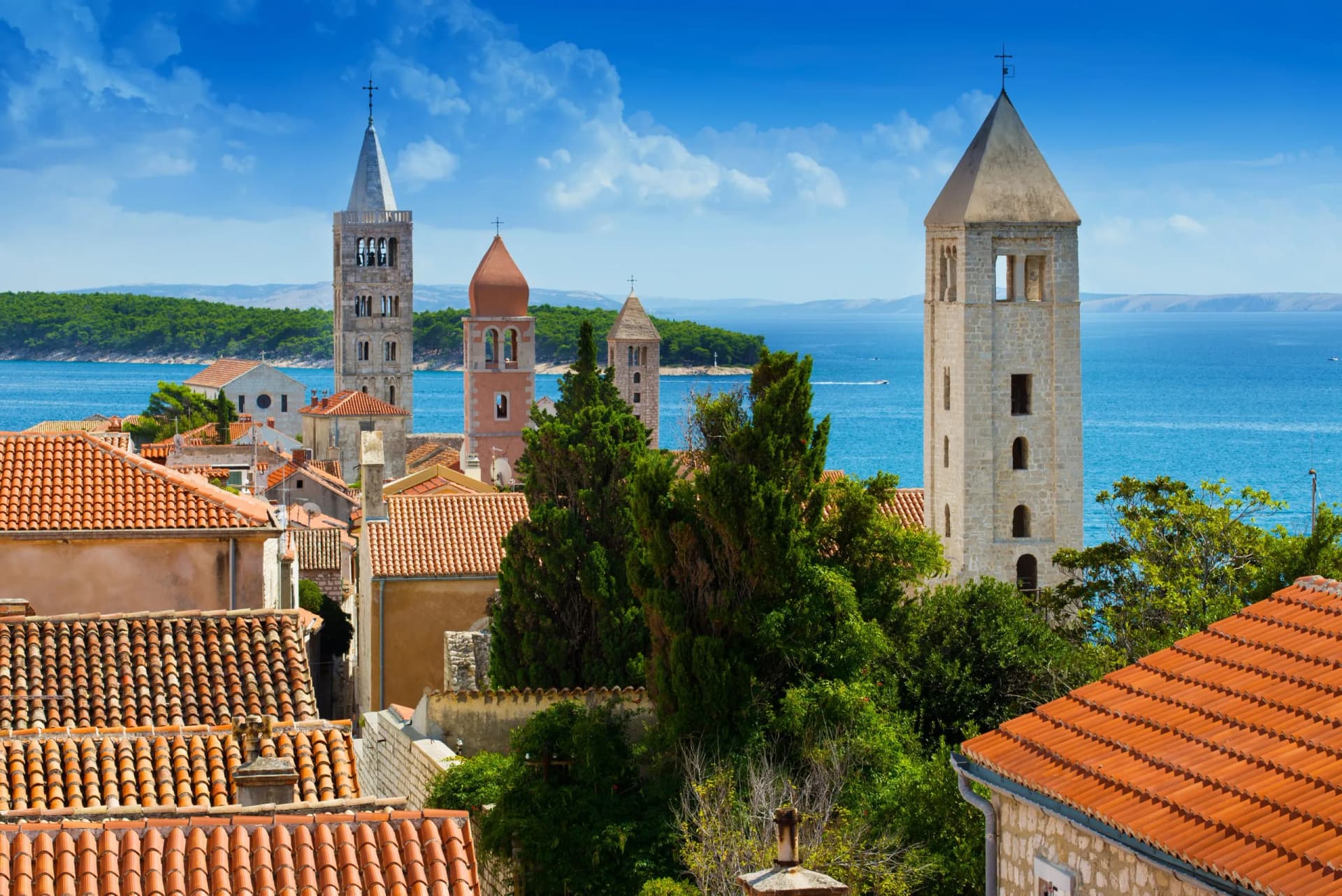 Beautiful cityscape of Croatia, the city of Rab