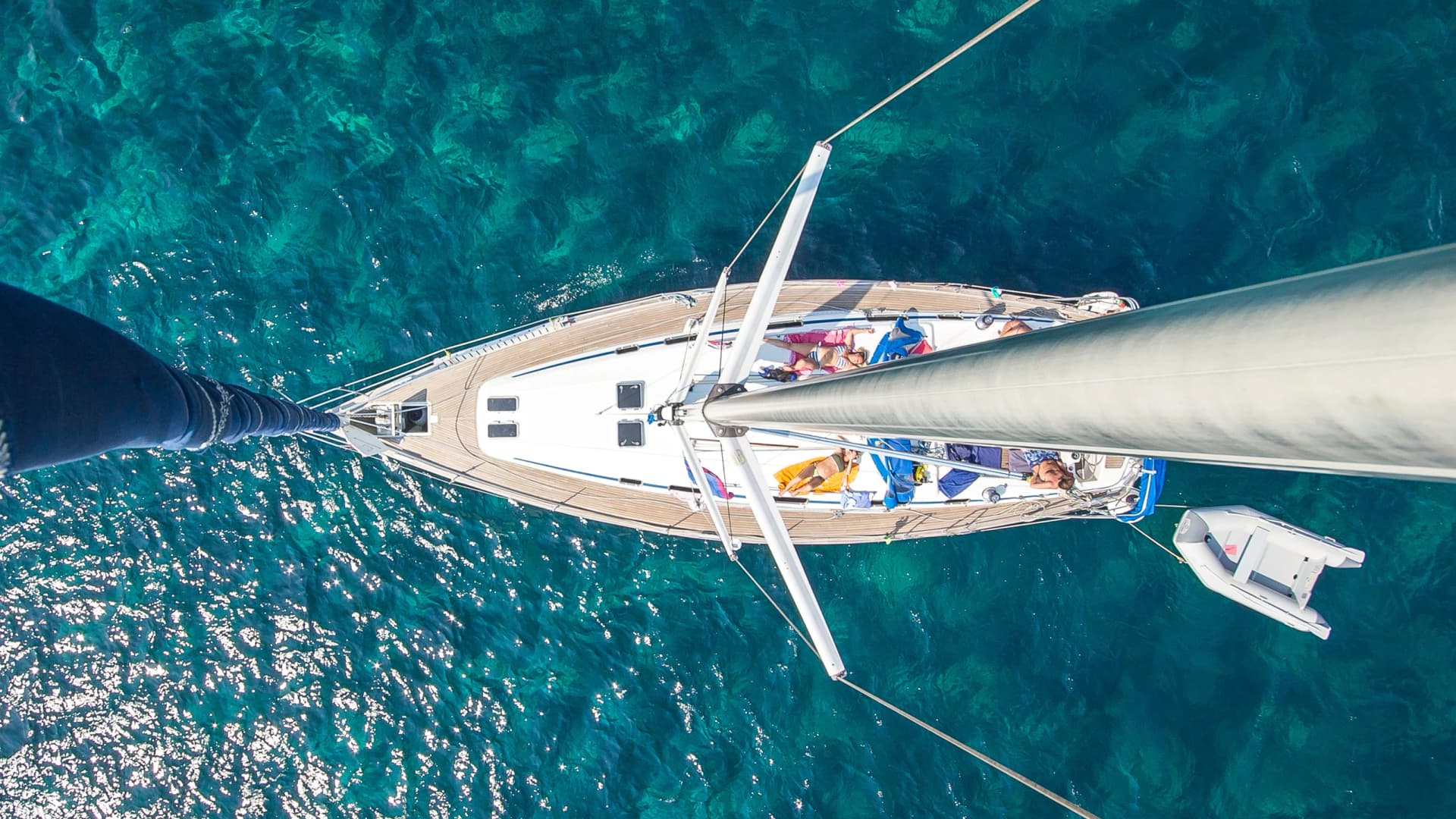 Sailing in the adriatic sea on Croatian coast