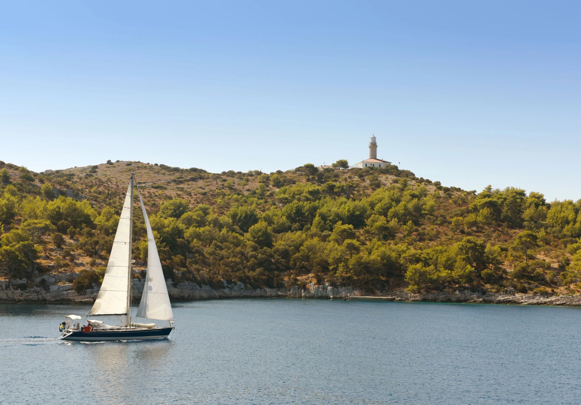 Lighthouse on Adriatic island of Lastovo, Croatia