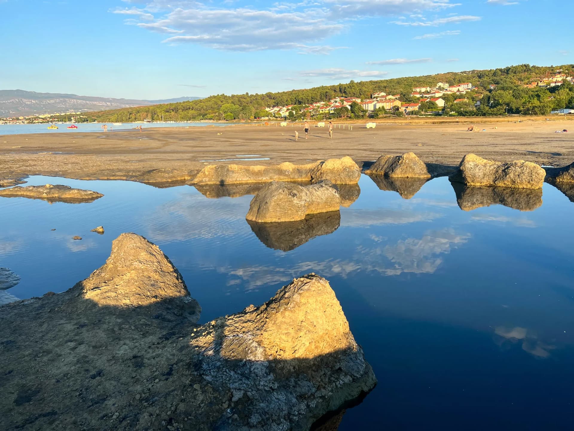 Healthy mud beach in Cizici Soline on Krk island, Kvarner bay of Croatia. Healing mud therapy helps with some skin diseases.