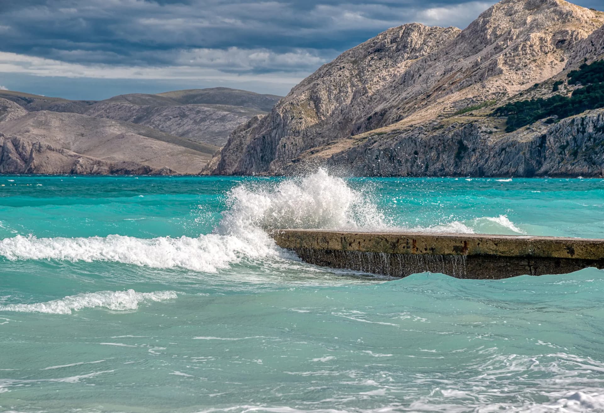 the beach of Baška on the island of Krk in croatia.