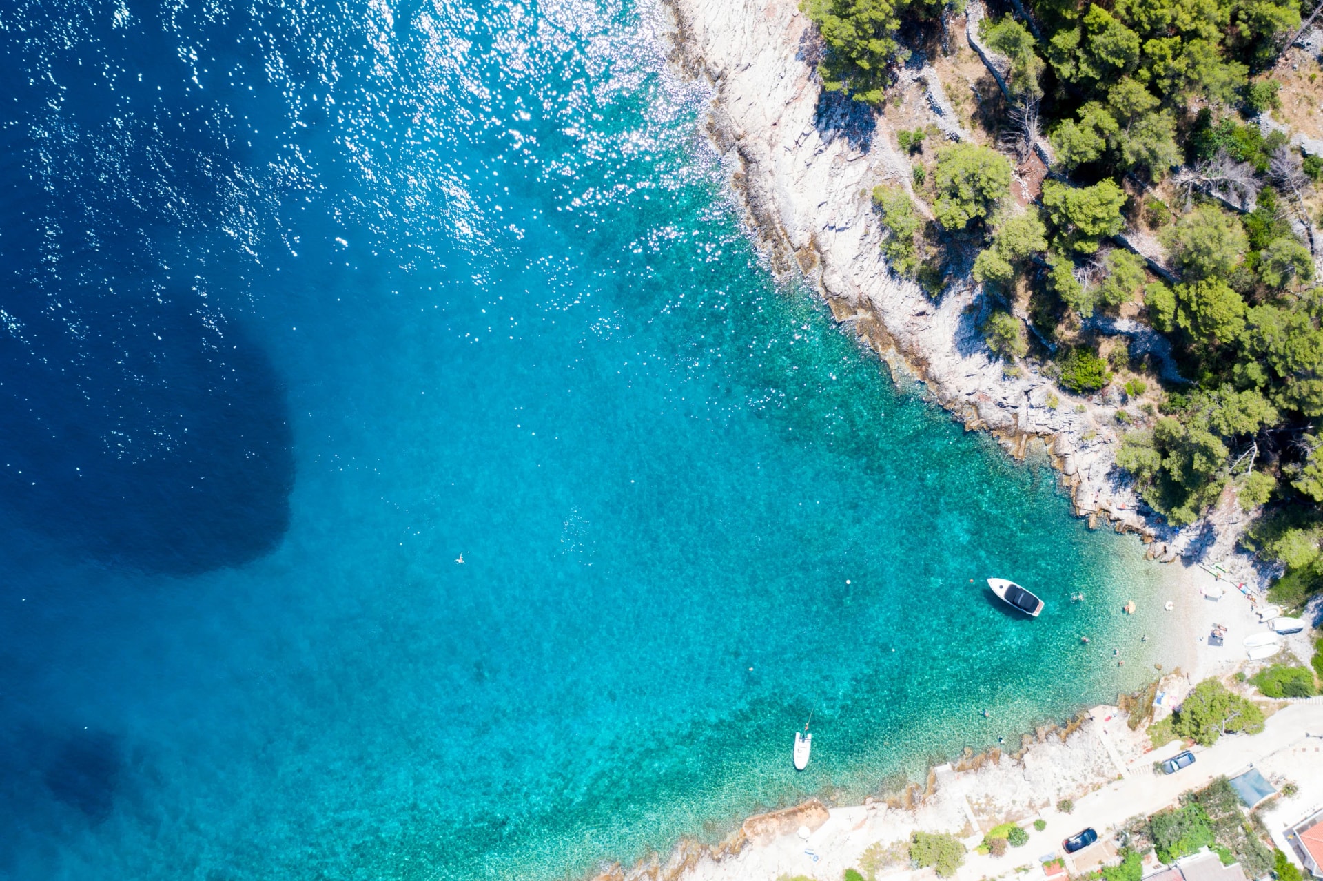 Bay near Stomorska village on the island of Šolta in the summer