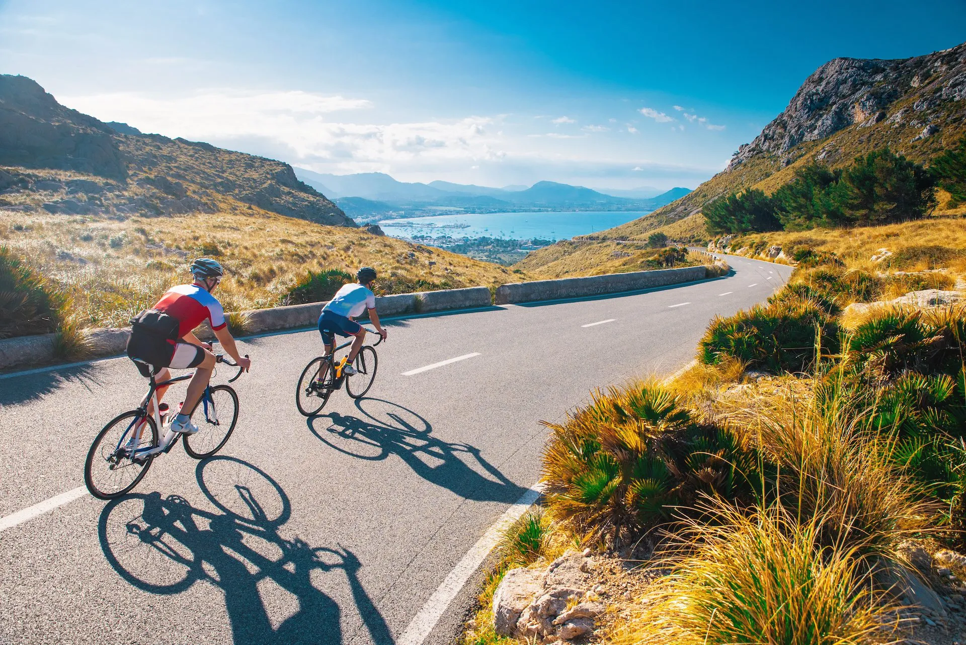 Road cycling on the coast